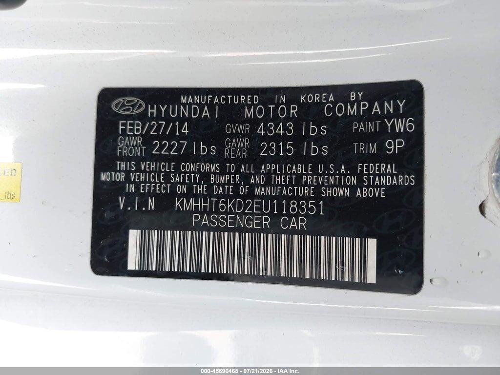 KMHHT6KD2EU118351 2014 HYUNDAI GENESIS photo no. 9