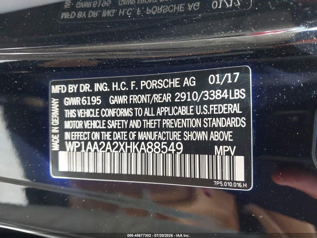 WP1AA2A2XHKA88549 2017 PORSCHE CAYENNE photo no. 9