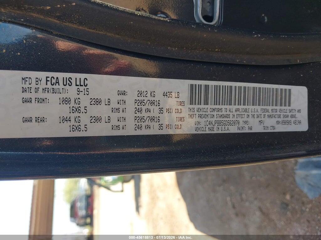 1C4NJPBB5GD562070 2016 JEEP PATRIOT photo no. 9