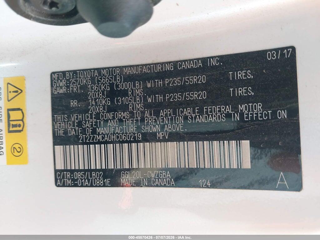 2T2ZZMCA0HC060219 2017 LEXUS RX 350 photo no. 9