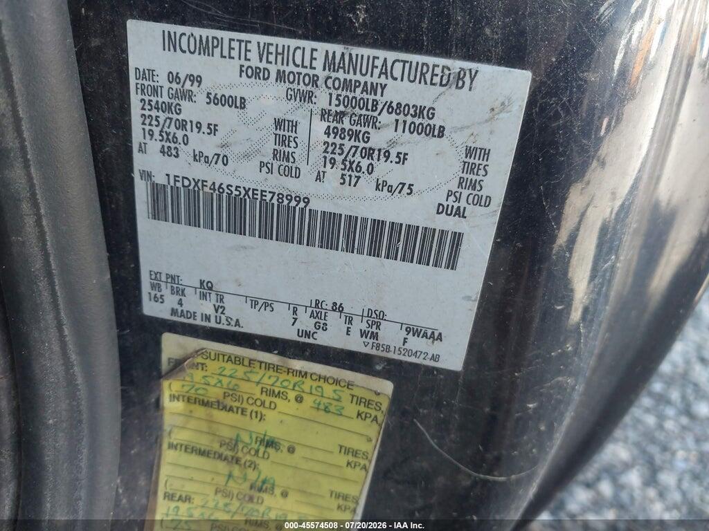 1FDXF46S5XEE78999 1999 FORD SUPER DUTY F-450 photo no. 8