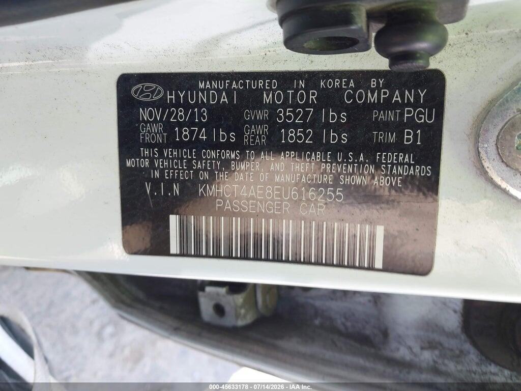 KMHCT4AE8EU616255 2014 HYUNDAI ACCENT photo no. 9