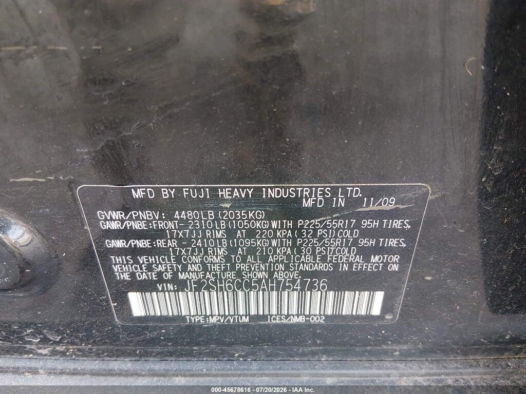 JF2SH6CC5AH754736 2010 SUBARU FORESTER photo no. 9