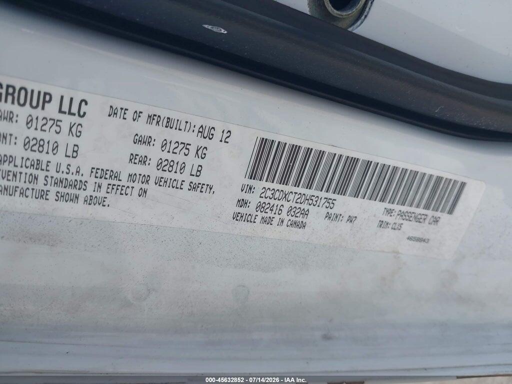 2C3CDXCT2DH531755 2013 DODGE CHARGER photo no. 9