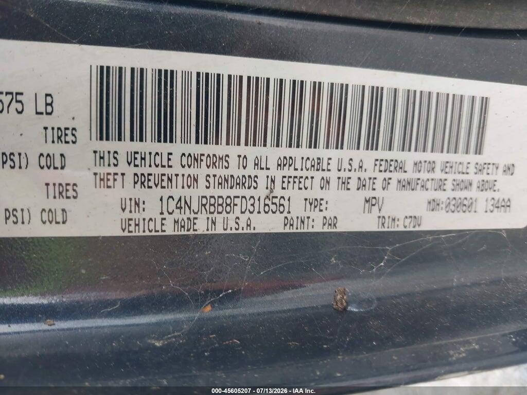 1C4NJRBB8FD316561 2015 JEEP PATRIOT photo no. 9