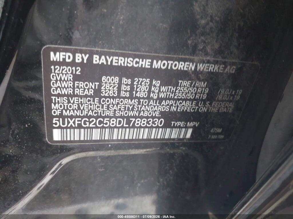 5UXFG2C58DL788330 2013 BMW X6 photo no. 9