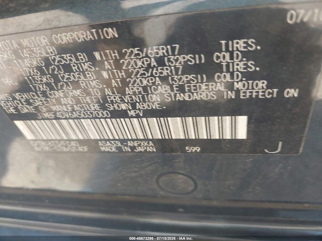 JTMBF4DV6A5037000 2010 TOYOTA RAV4 photo no. 9