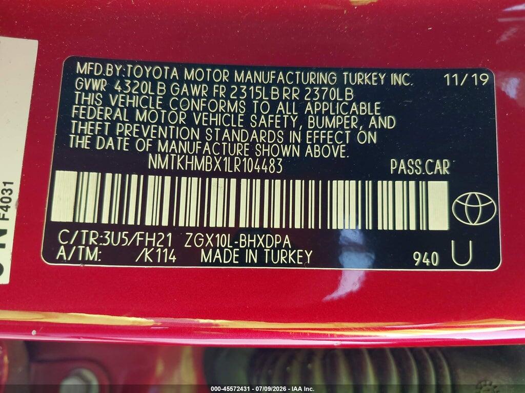 NMTKHMBX1LR104483 2020 TOYOTA C-HR photo no. 9