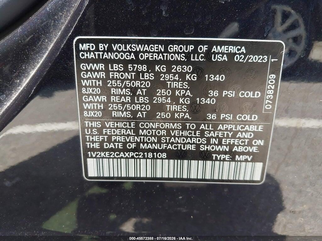 1V2KE2CAXPC218108 2023 VOLKSWAGEN ATLAS CROSS SPORT photo no. 9
