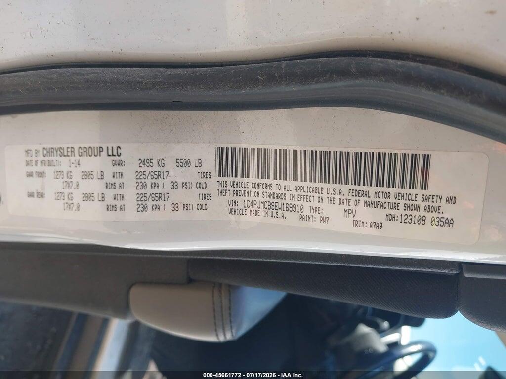 1C4PJMCB9EW169910 2014 JEEP CHEROKEE photo no. 9