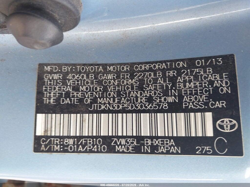 JTDKN3DP5D3036578 2013 TOYOTA PRIUS PLUG-IN photo no. 9