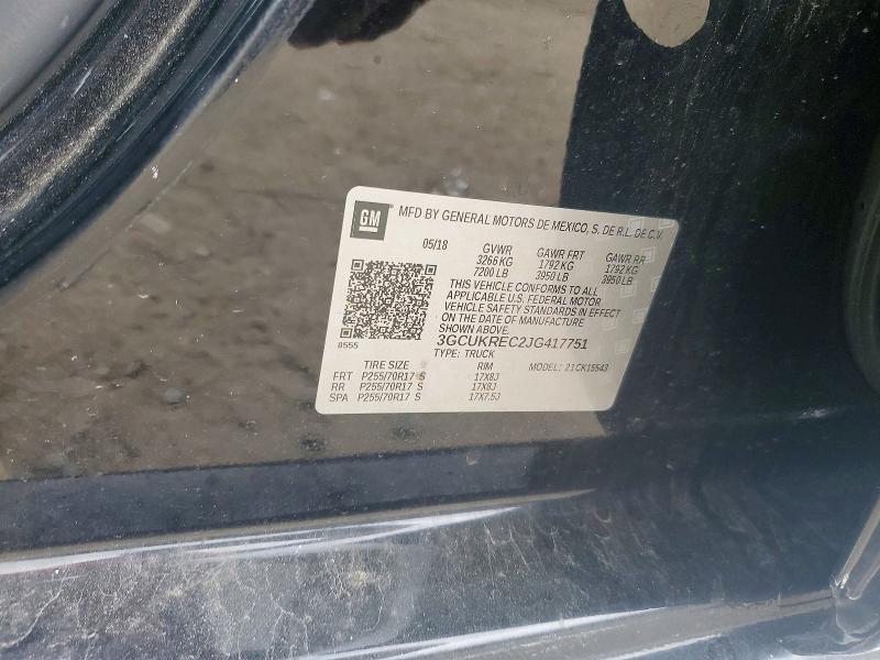 3GCUKREC2JG417751 2018 CHEVROLET SILVERADO photo no. 12