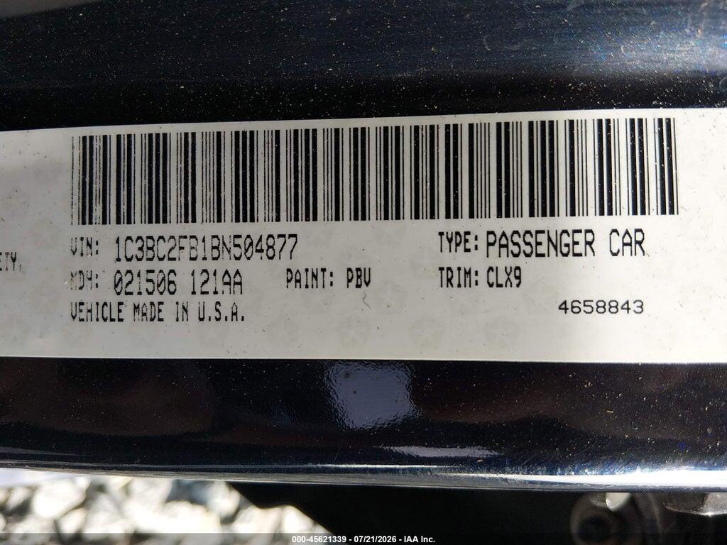 1C3BC2FB1BN504877 2011 CHRYSLER 200 photo no. 9