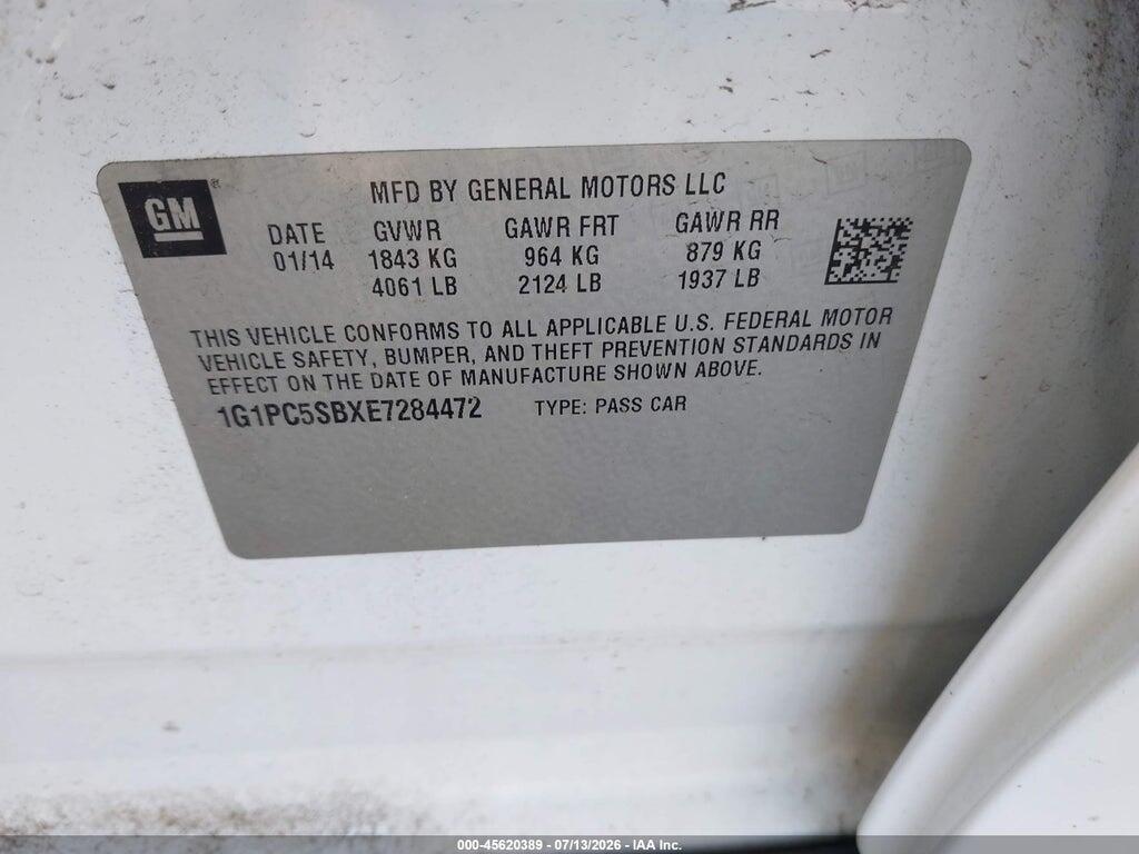 1G1PC5SBXE7284472 2014 CHEVROLET CRUZE photo no. 9