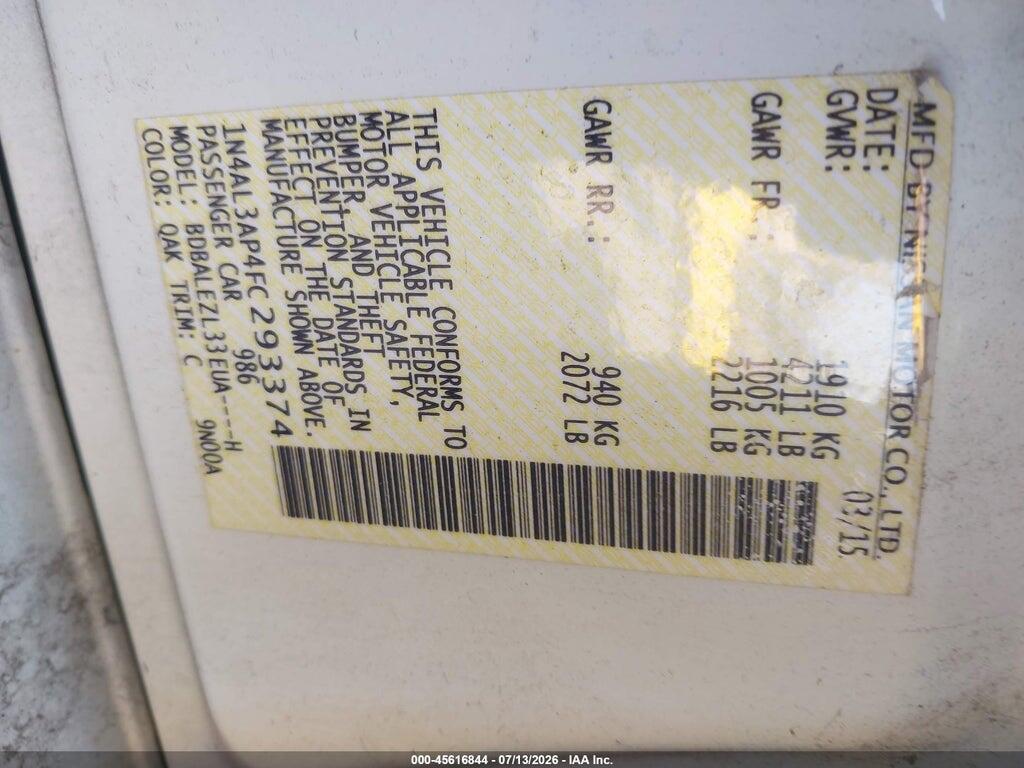 1N4AL3AP4FC293374 2015 NISSAN ALTIMA photo no. 9