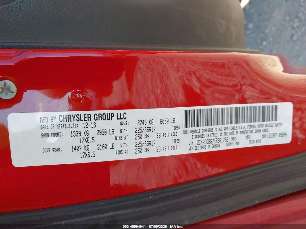 2C4RDGBG7ER261752 2014 DODGE GRAND CARAVAN photo no. 9