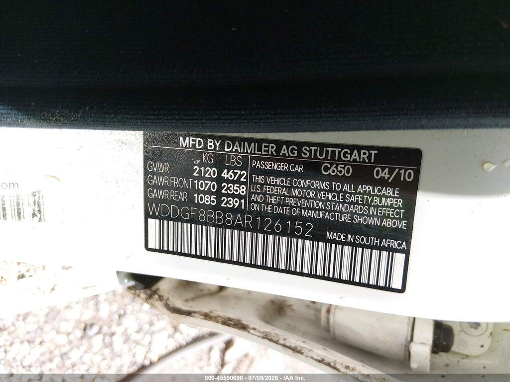 WDDGF8BB8AR126152 2010 MERCEDES-BENZ C 300 photo no. 9