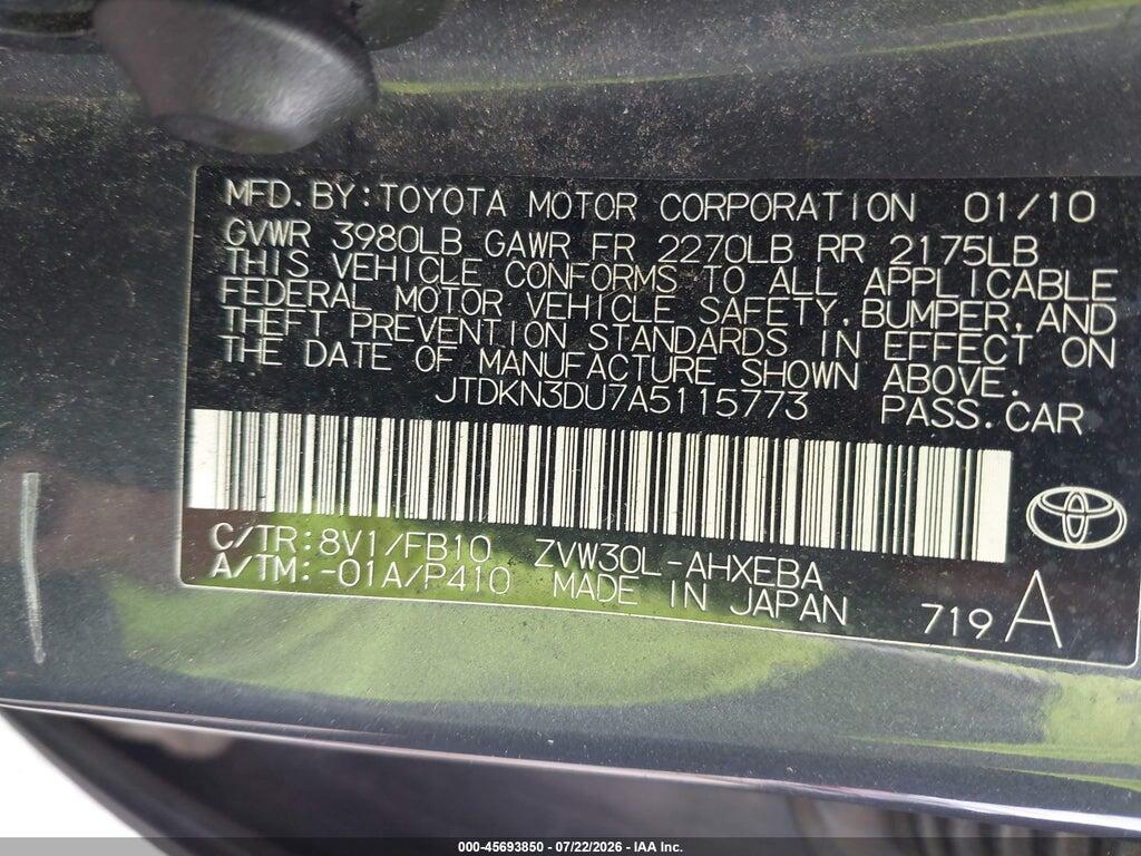 JTDKN3DU7A5115773 2010 TOYOTA PRIUS photo no. 9
