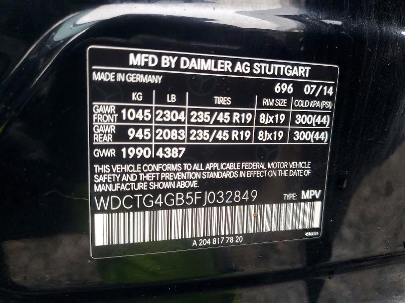 2015 MERCEDES-BENZ GLA 250 4MATIC — Фото 14 из 14