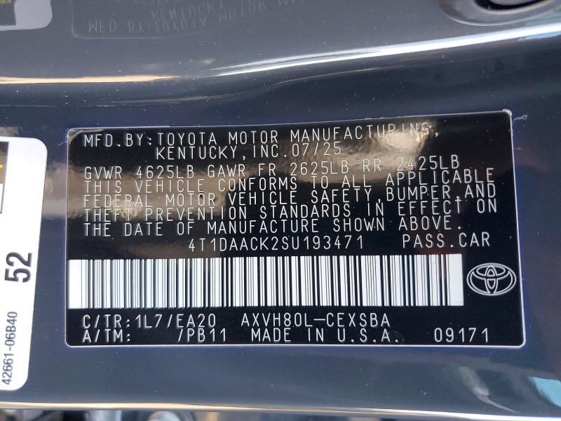 4T1DAACK2SU193471 2025 TOYOTA CAMRY photo no. 12