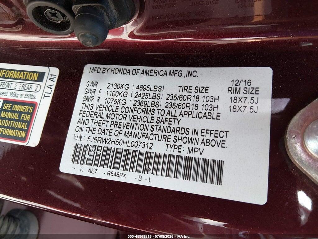 5J6RW2H50HL007312 2017 HONDA CR-V photo no. 9
