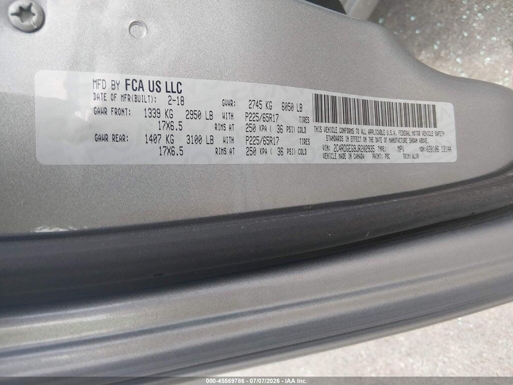 2C4RDGEG9JR202935 2018 DODGE GRAND CARAVAN photo no. 9