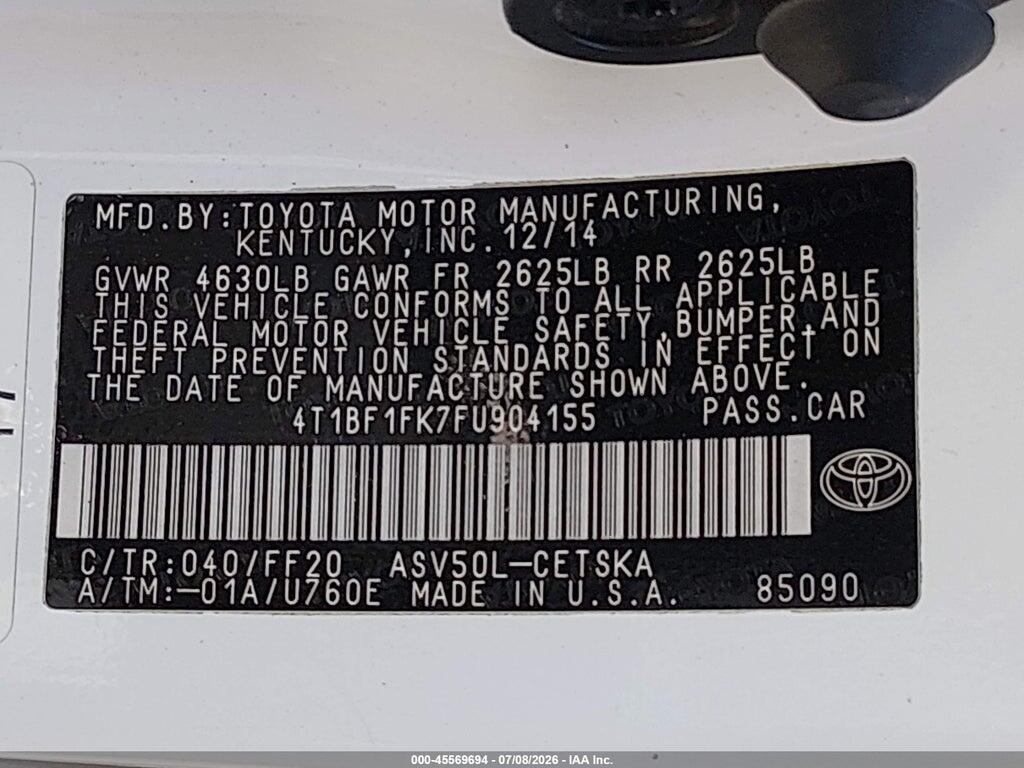 4T1BF1FK7FU904155 2015 TOYOTA CAMRY photo no. 9