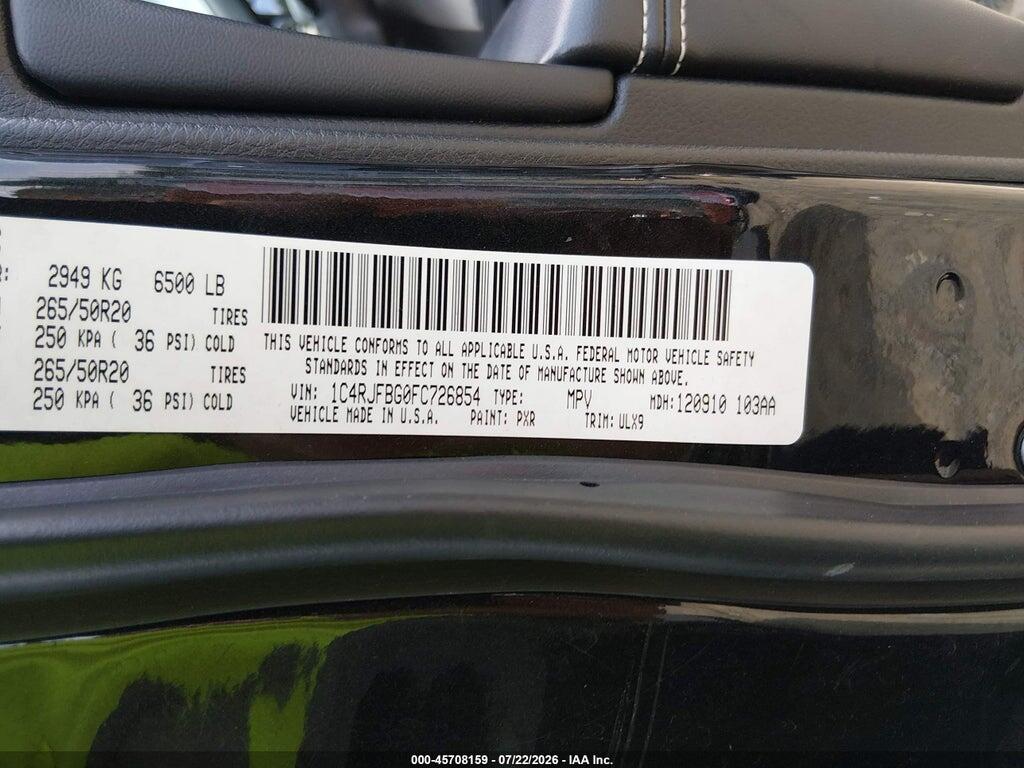 1C4RJFBG0FC726854 2015 JEEP GRAND CHEROKEE photo no. 9