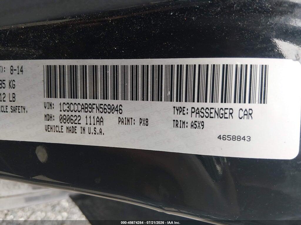 1C3CCCAB9FN569046 2015 CHRYSLER 200 photo no. 9