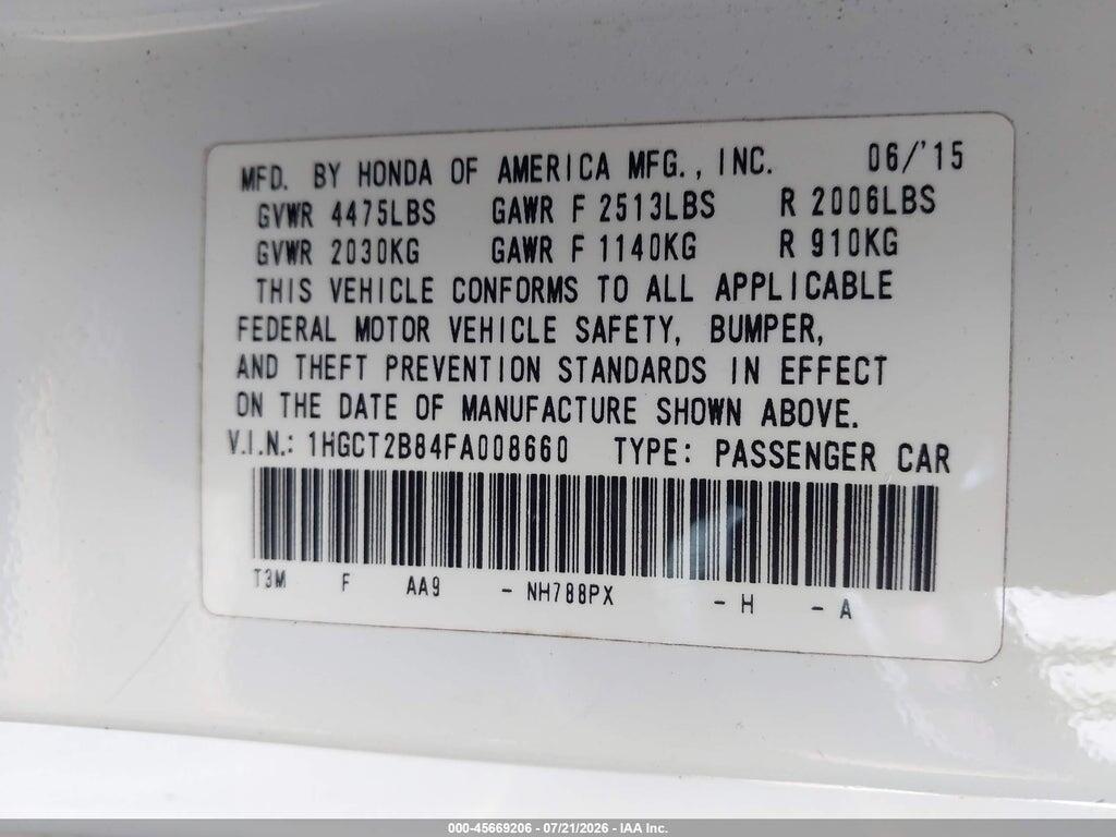 1HGCT2B84FA008660 2015 HONDA ACCORD photo no. 9