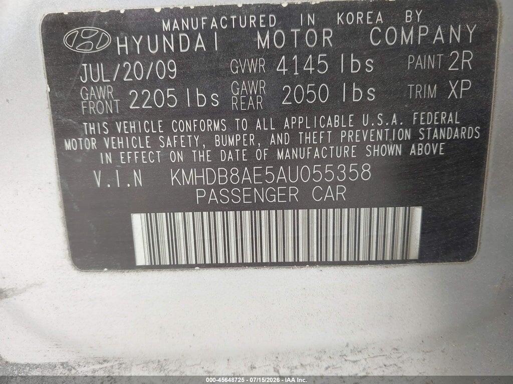 KMHDB8AE5AU055358 2010 HYUNDAI ELANTRA TOURING photo no. 9