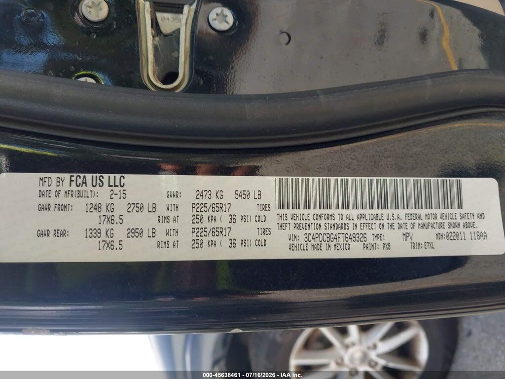 3C4PDCBG4FT649326 2015 DODGE JOURNEY photo no. 9