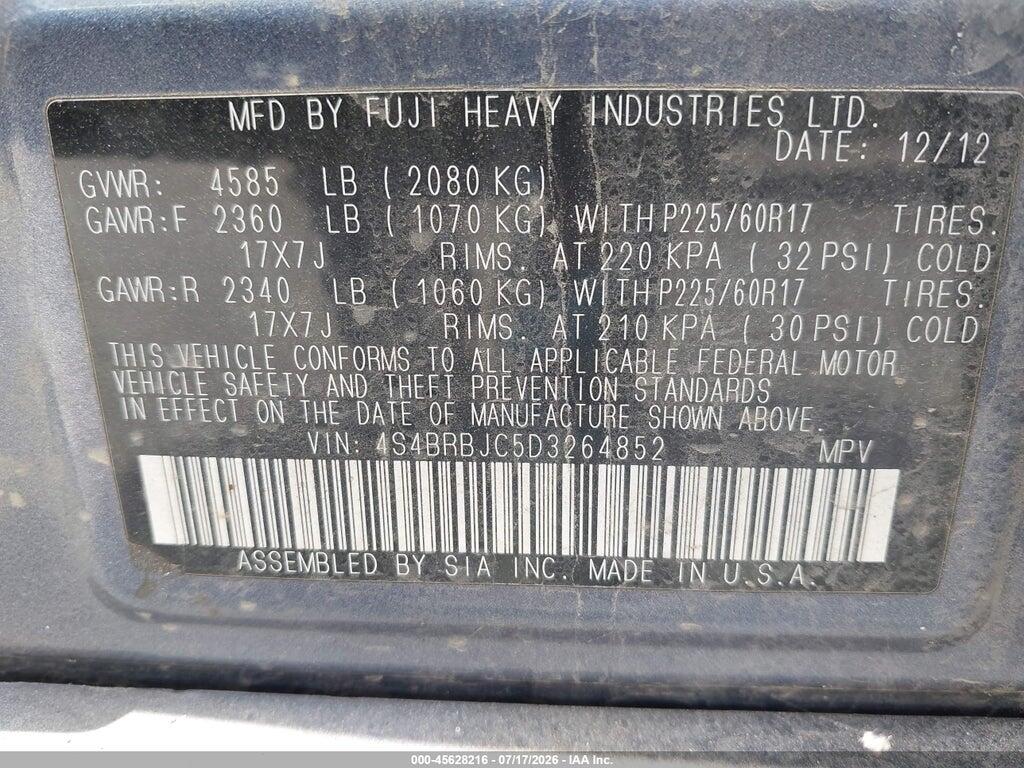 4S4BRBJC5D3264852 2013 SUBARU OUTBACK photo no. 9