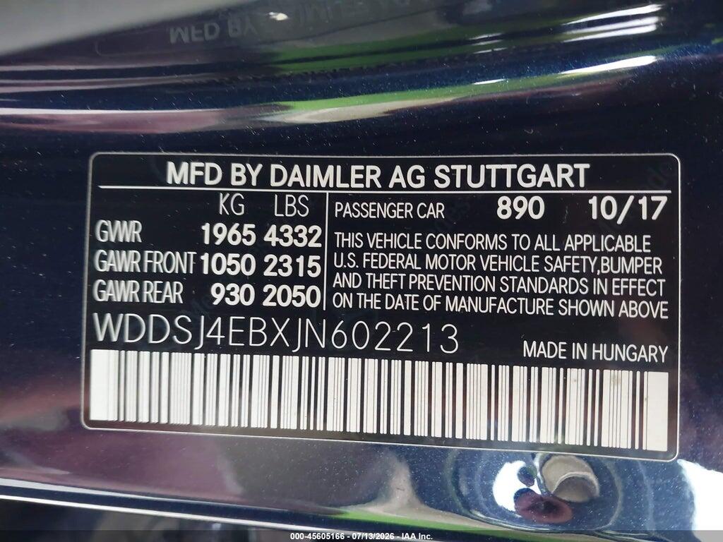 WDDSJ4EBXJN602213 2018 MERCEDES-BENZ CLA 250 photo no. 9