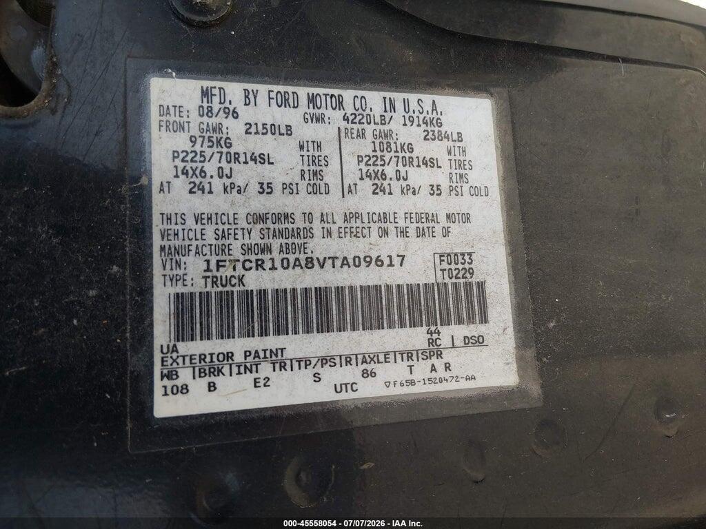 1FTCR10A8VTA09617 1997 FORD RANGER photo no. 9