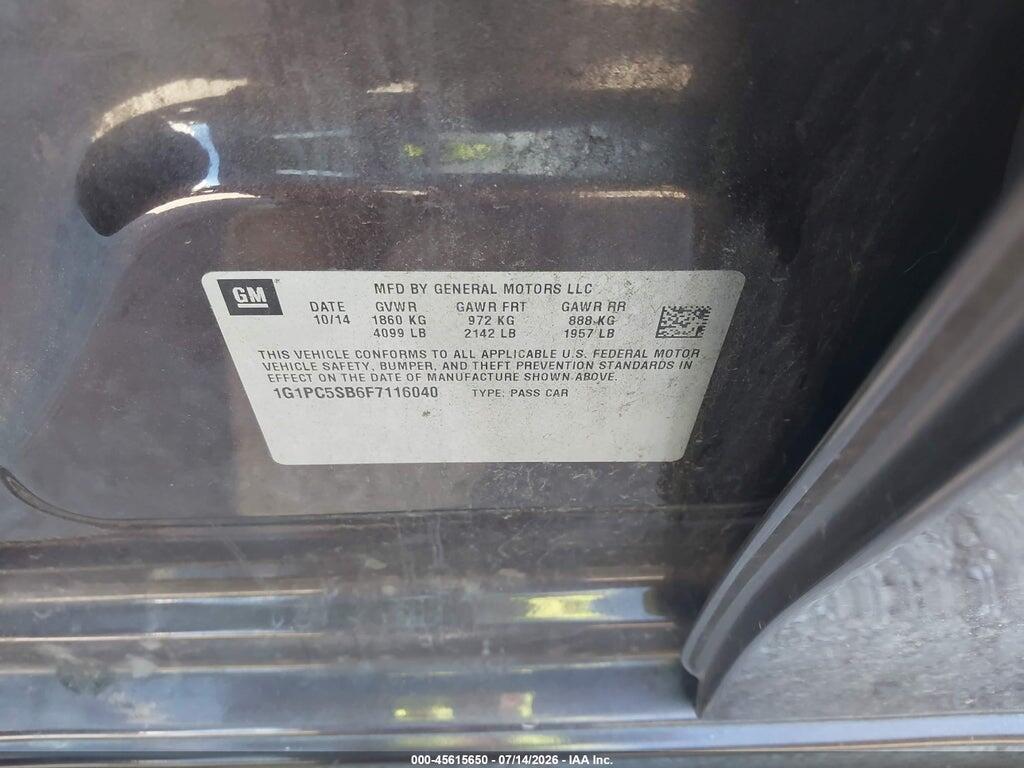 1G1PC5SB6F7116040 2015 CHEVROLET CRUZE photo no. 9