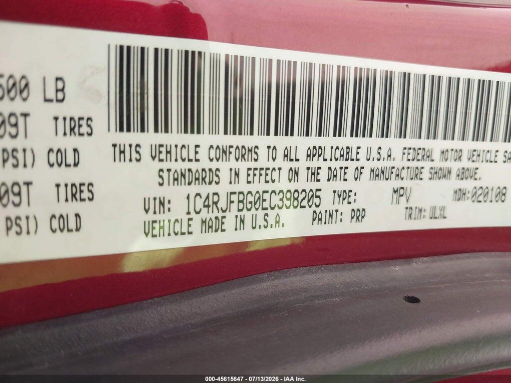 1C4RJFBG0EC398205 2014 JEEP GRAND CHEROKEE photo no. 9