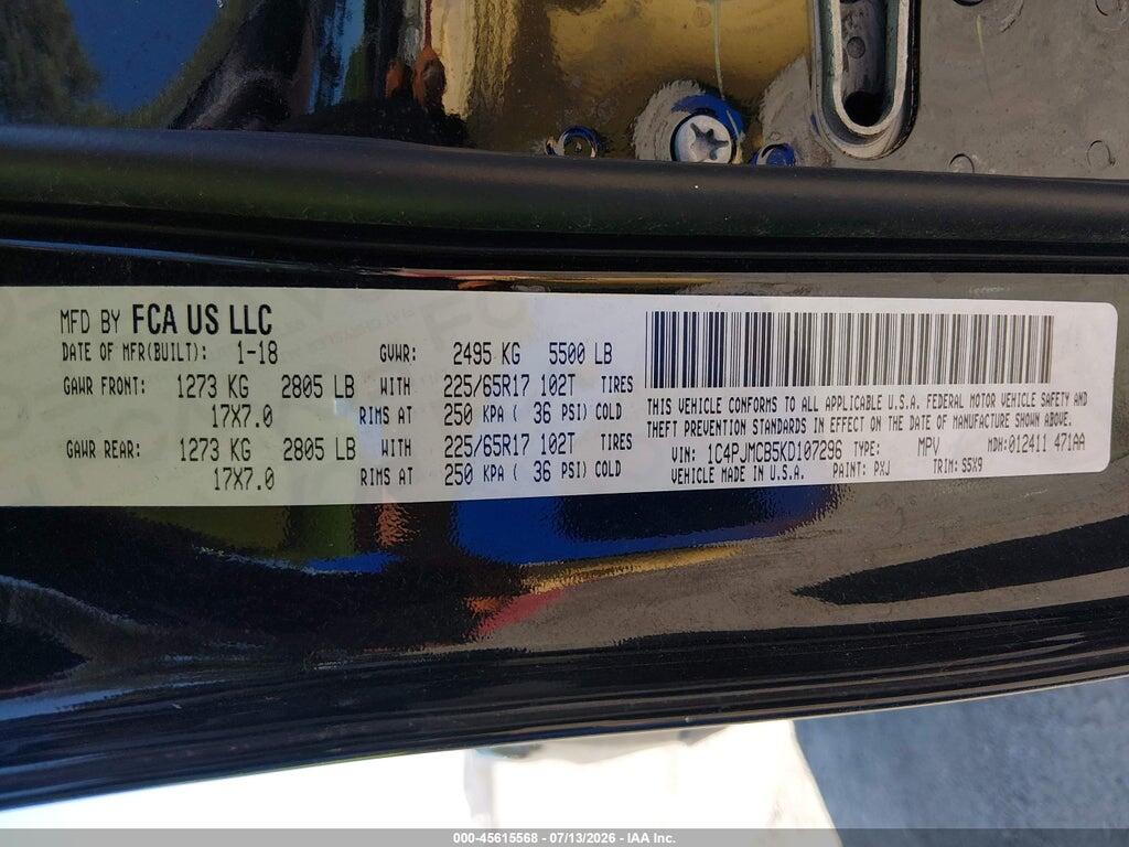 1C4PJMCB5KD107296 2019 JEEP CHEROKEE photo no. 9