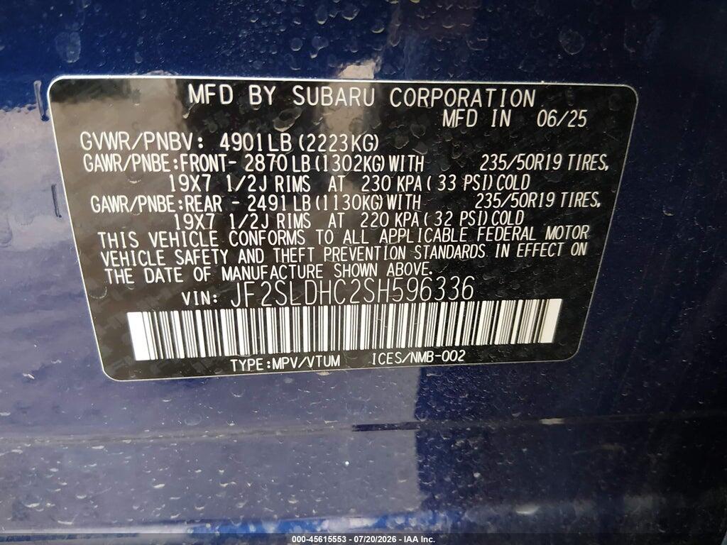 JF2SLDHC2SH596336 2025 SUBARU FORESTER photo no. 9
