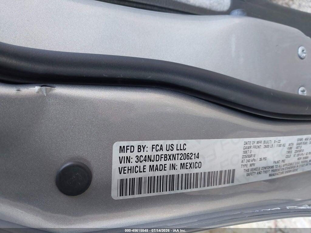 3C4NJDFBXNT206214 2022 JEEP COMPASS photo no. 9