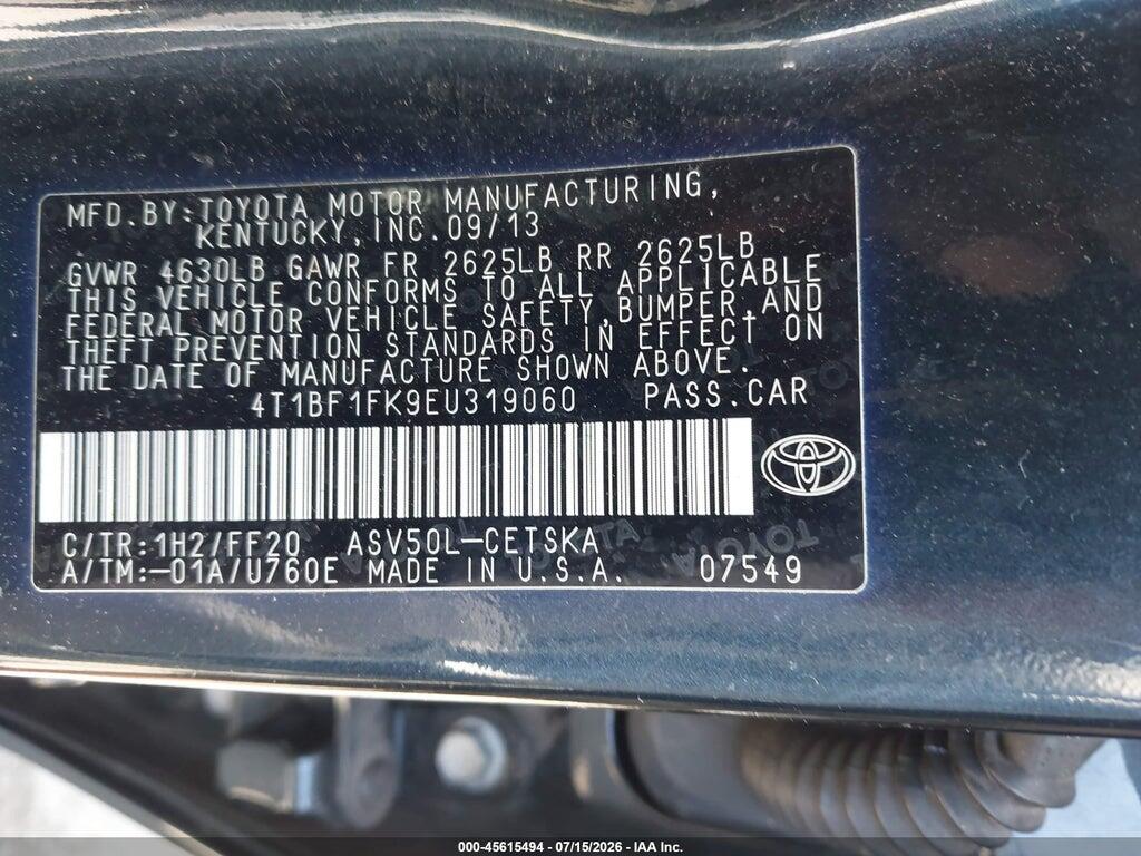 4T1BF1FK9EU319060 2014 TOYOTA CAMRY photo no. 9