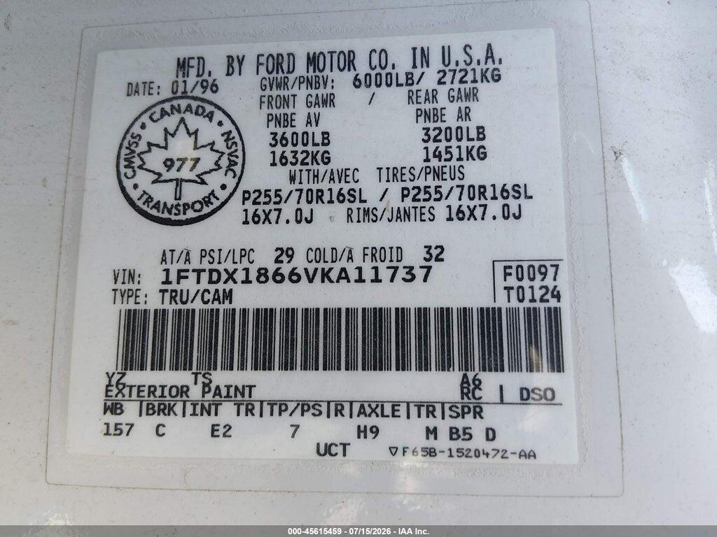 1FTDX1866VKA11737 1997 FORD F-150 photo no. 9