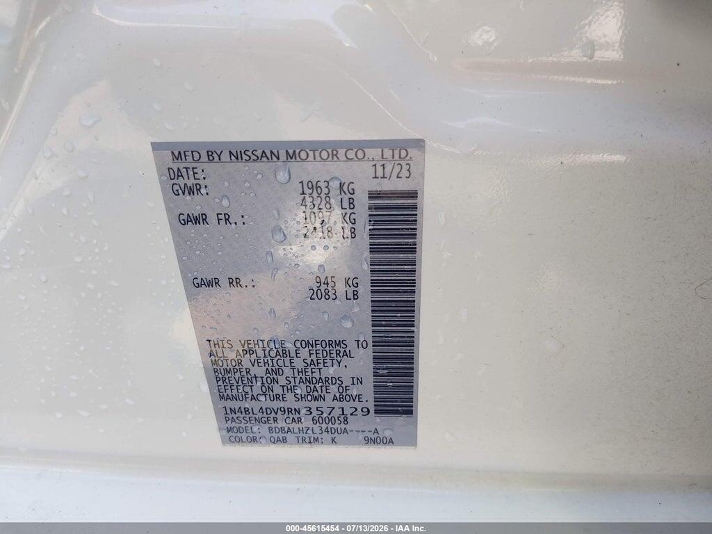 1N4BL4DV9RN357129 2024 NISSAN ALTIMA photo no. 9