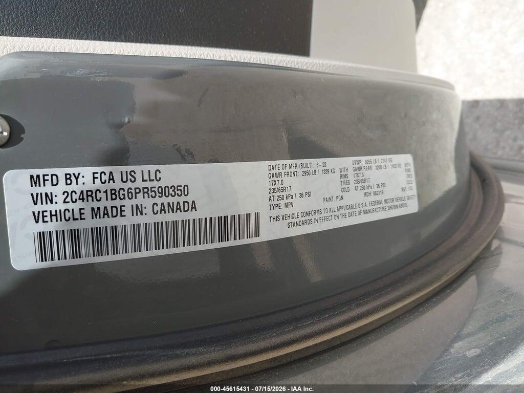 2C4RC1BG6PR590350 2023 CHRYSLER PACIFICA photo no. 9