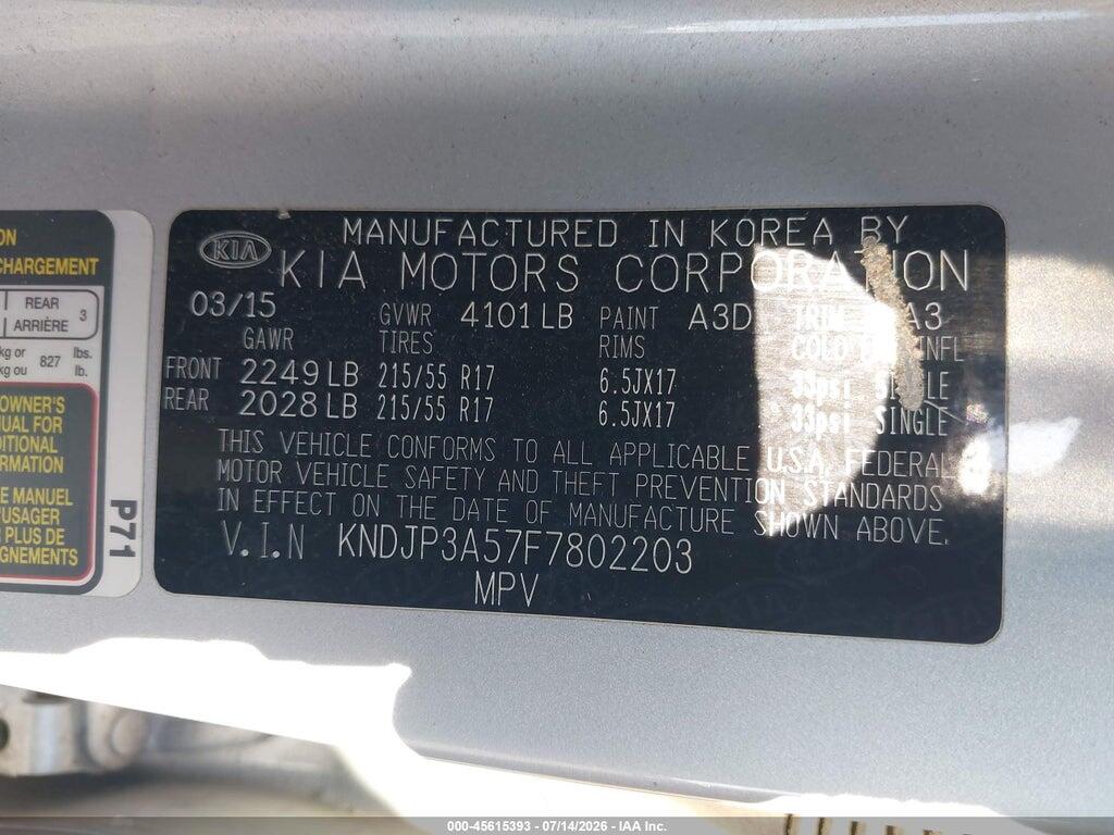 KNDJP3A57F7802203 2015 KIA SOUL photo no. 9