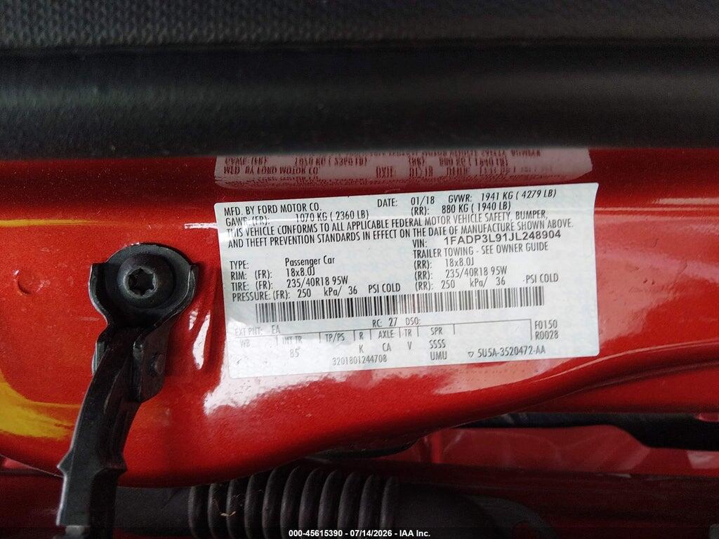 1FADP3L91JL248904 2018 FORD FOCUS ST photo no. 9