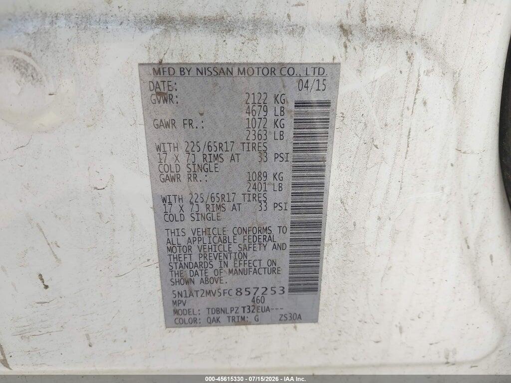 5N1AT2MV5FC857253 2015 NISSAN ROGUE photo no. 9