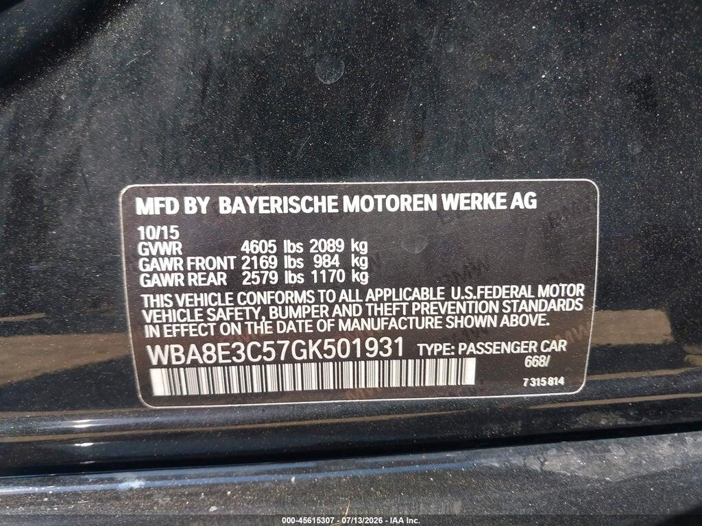 WBA8E3C57GK501931 2016 BMW 328I photo no. 9
