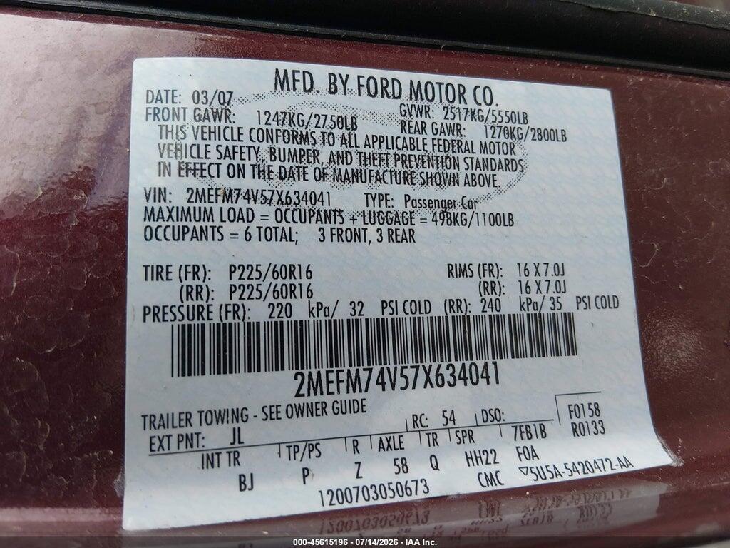 2MEFM74V57X634041 2007 MERCURY GRAND MARQUIS photo no. 9