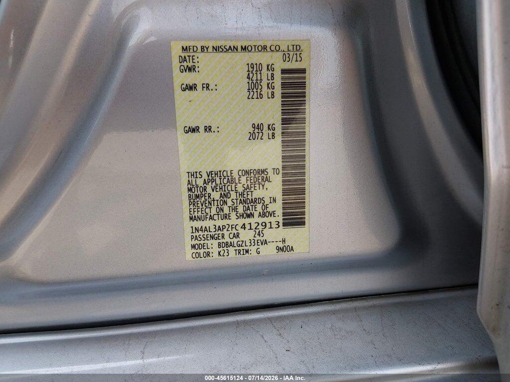 1N4AL3AP2FC412913 2015 NISSAN ALTIMA photo no. 9